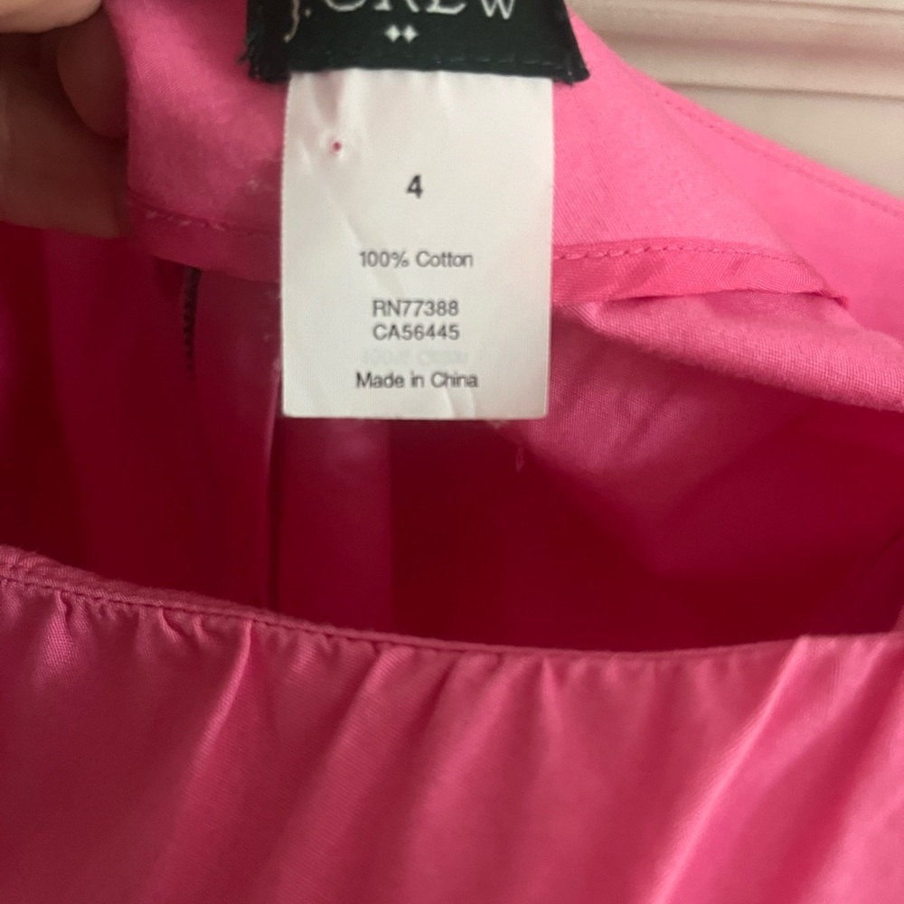 NOT FOR SALE J Crew size 4 pink dress with pockets, back zip. Super cute!!!